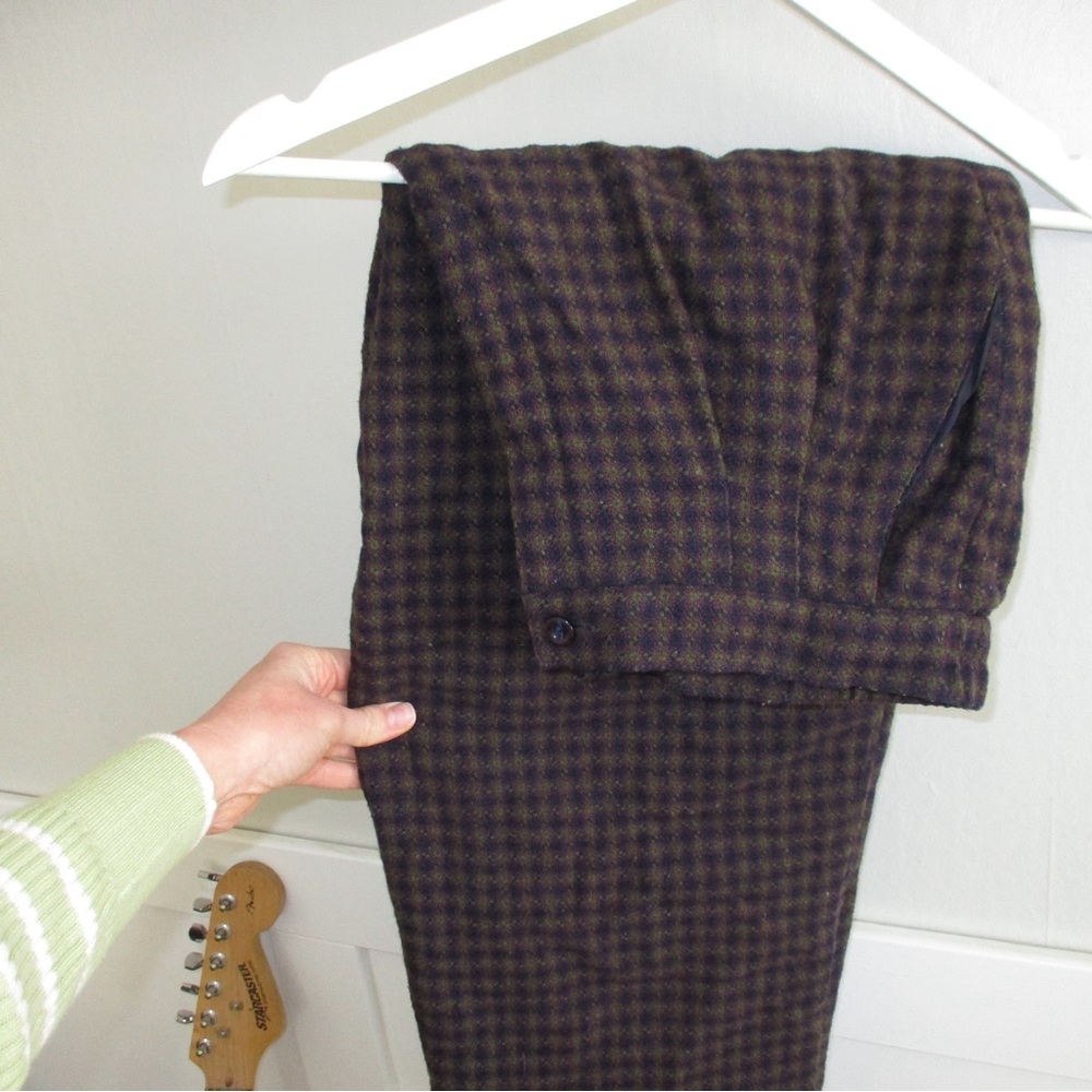 Women's Black Checkered Trousers - Picture 2 of 2